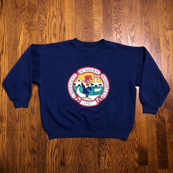 Retro Logo Pullover Hoodie Size L Woody Woodpecker Hoodie